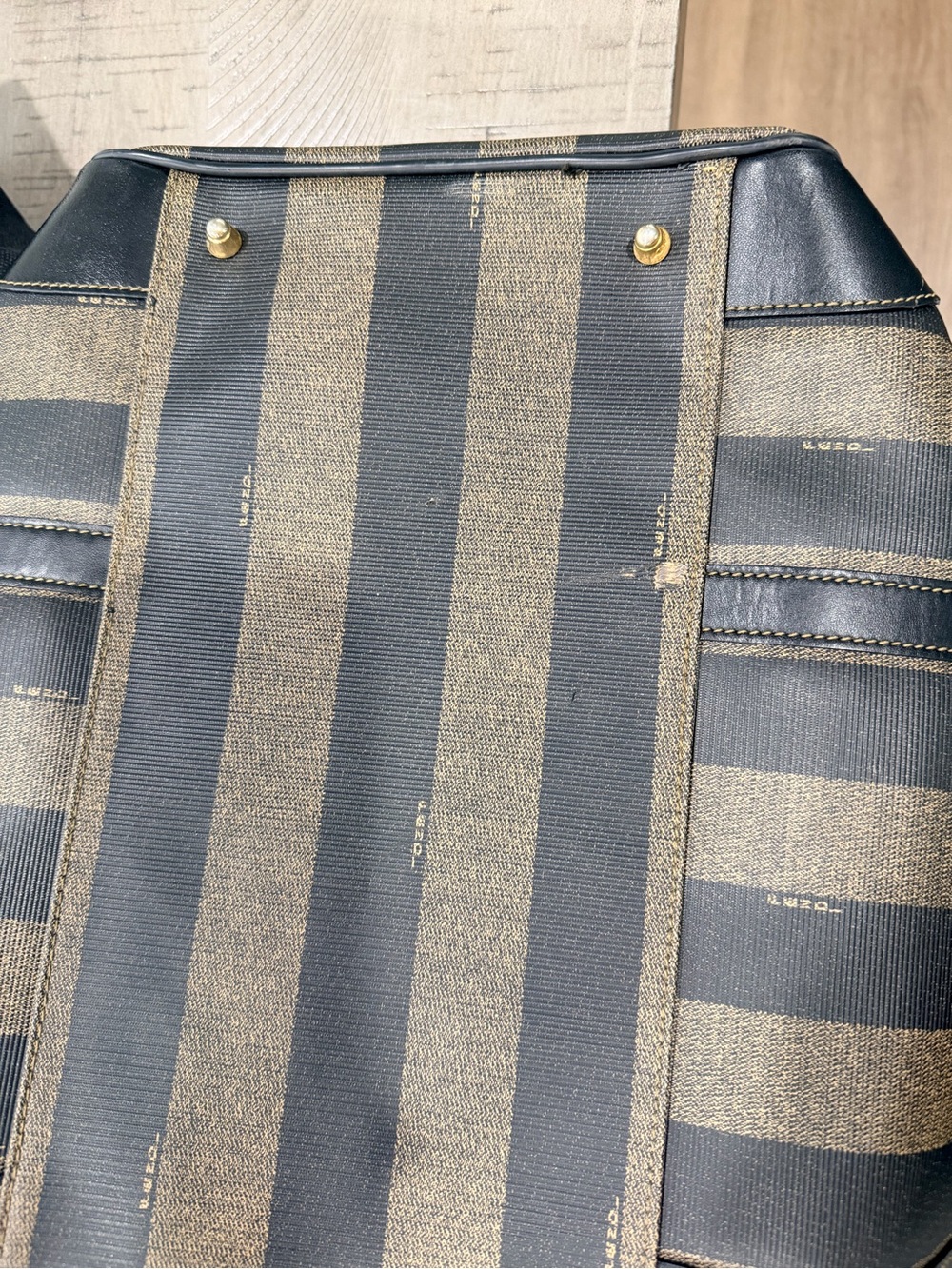 FENDI Striped Black and Brown DUFFLE Carry Bag - Picture 13 of 13